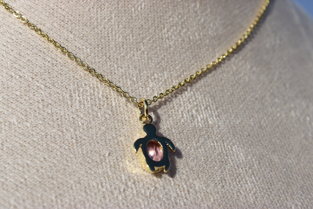Pink Sea Turtle Necklace