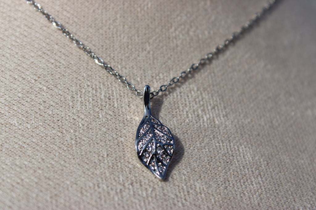 Silver Leaf Charm Necklace
