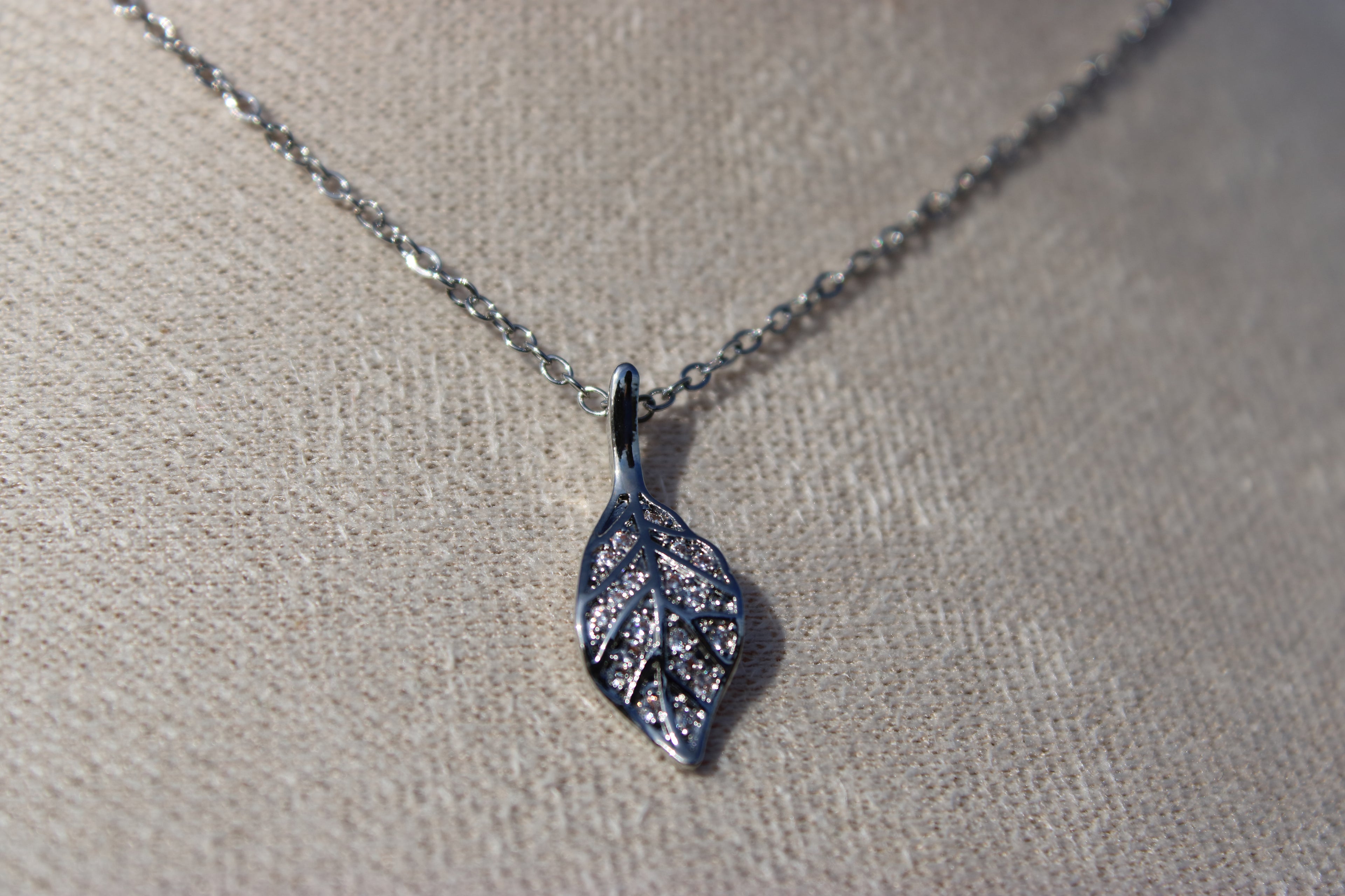 Silver Leaf Charm Necklace