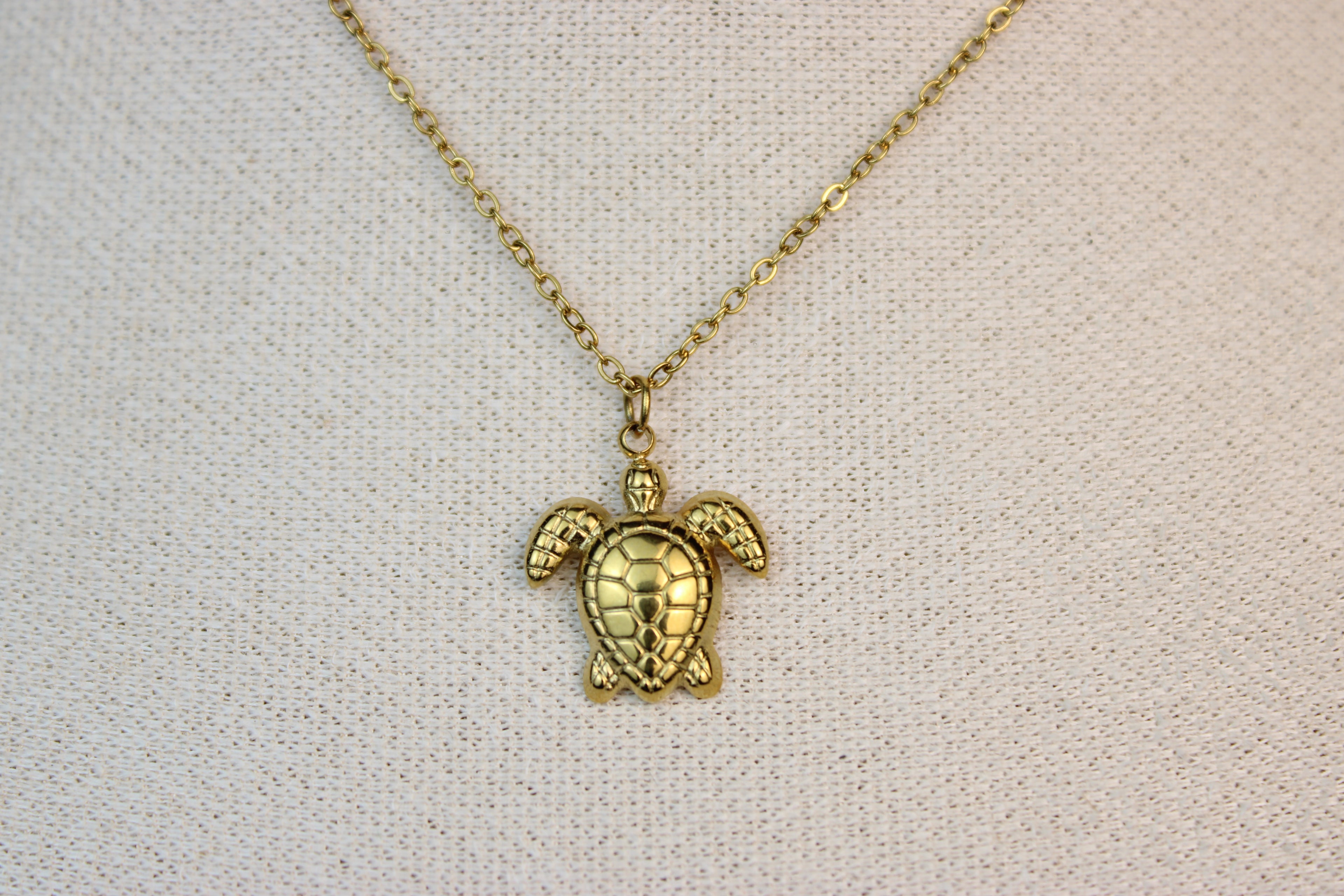 Golden Sea Turtle Necklace