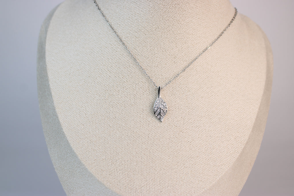 Silver Leaf Charm Necklace