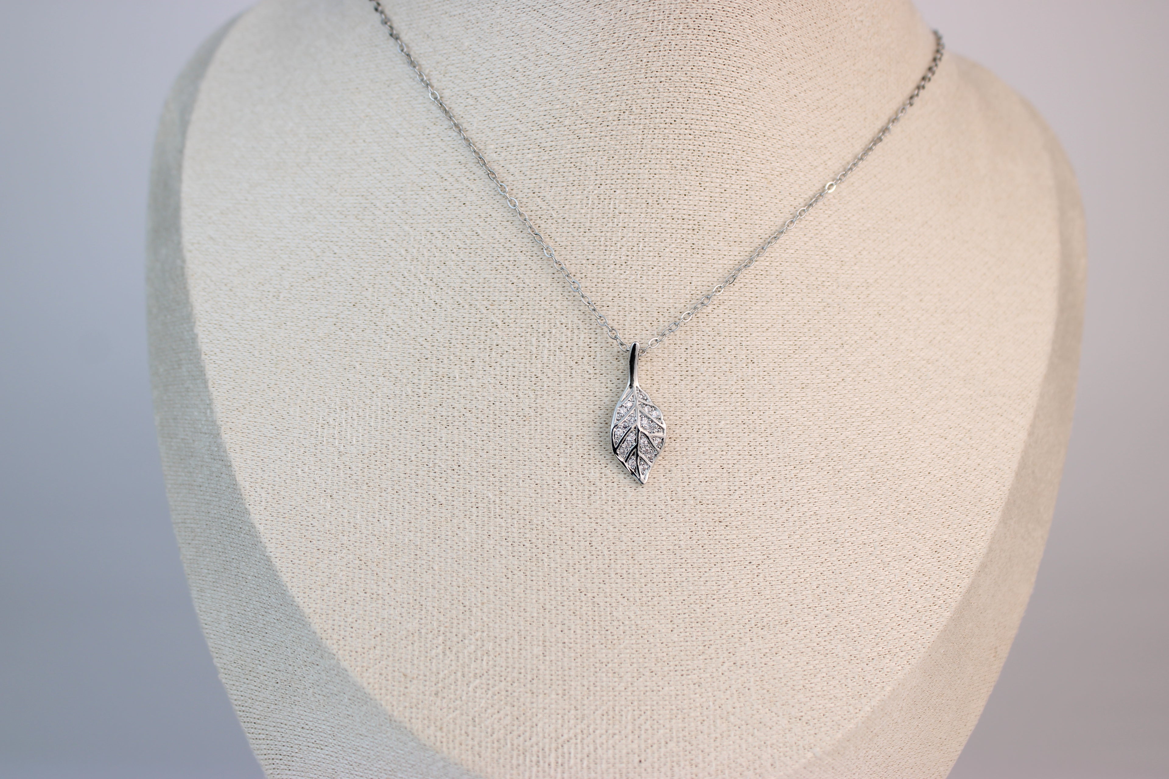 Silver Leaf Charm Necklace