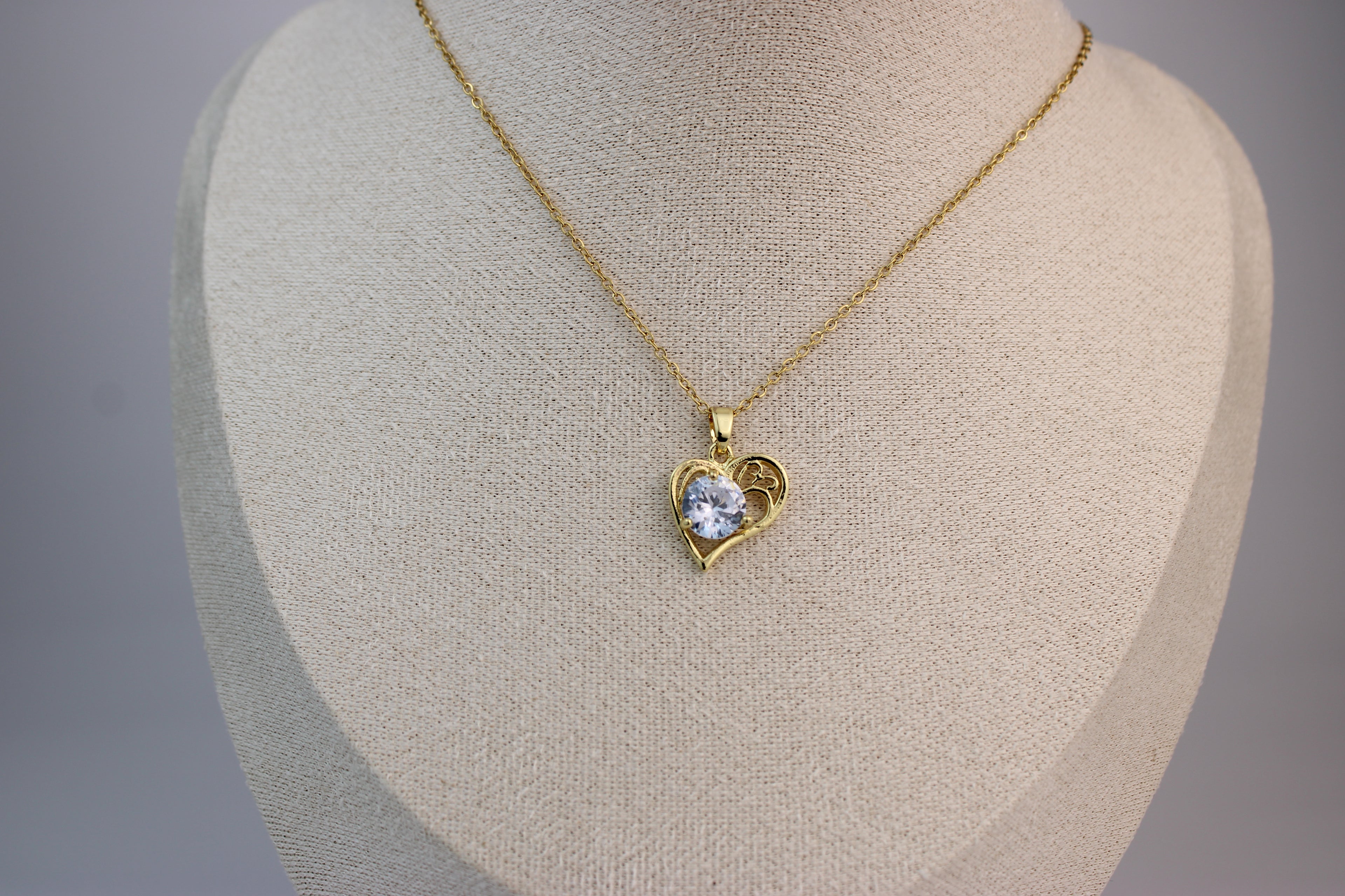 Golden Spark Heart Necklace